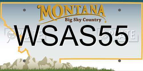 WSAS55 Montana License Plate