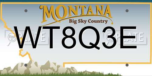 WT8Q3E Montana License Plate