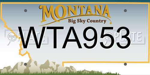 WTA953 Montana License Plate