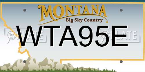 WTA95E Montana License Plate
