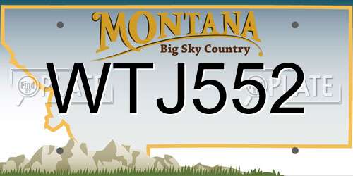 WTJ552 Montana License Plate