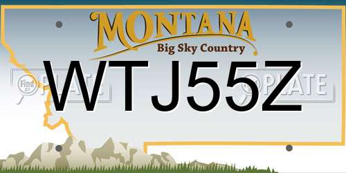 WTJ55Z Montana License Plate