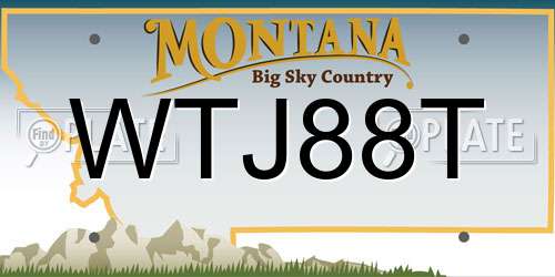 WTJ88T Montana License Plate