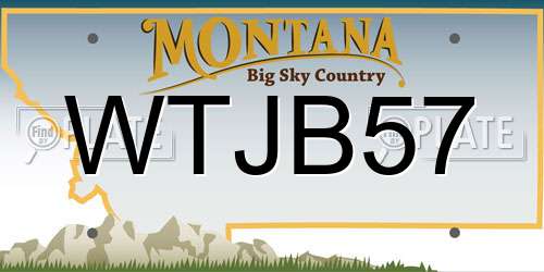 WTJB57 Montana License Plate