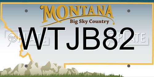 WTJB82 Montana License Plate