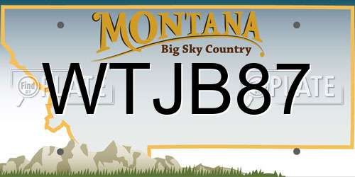 WTJB87 Montana License Plate