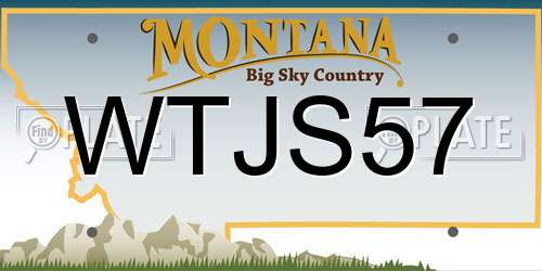 WTJS57 Montana License Plate