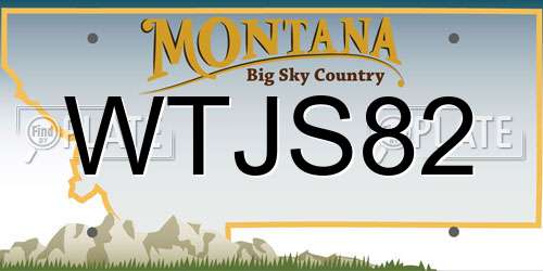 WTJS82 Montana License Plate