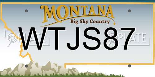 WTJS87 Montana License Plate