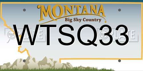 WTSQ33 Montana License Plate