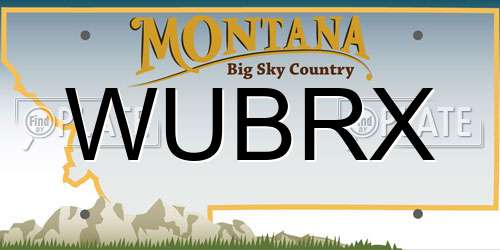 WUBRX Montana License Plate