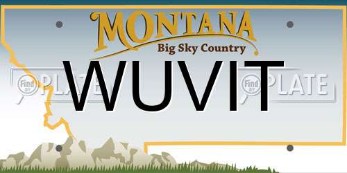 WUVIT Montana License Plate