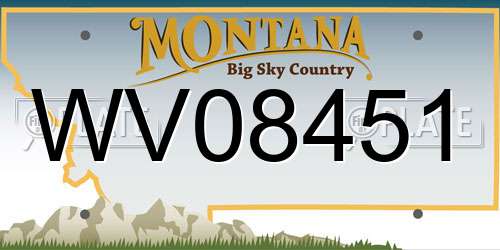 WV08451 Montana License Plate