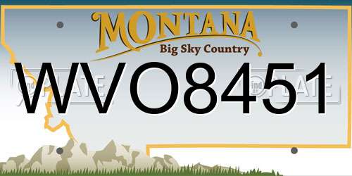 WVO8451 Montana License Plate