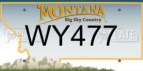 WY477 Montana License Plate
