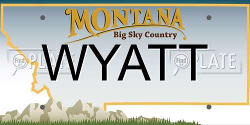 WYATT Montana License Plate