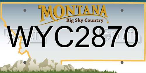WYC2870 Montana License Plate