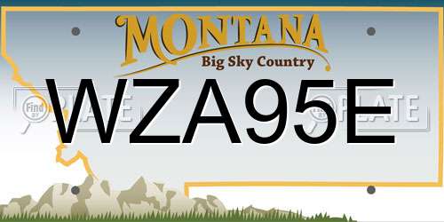 WZA95E Montana License Plate