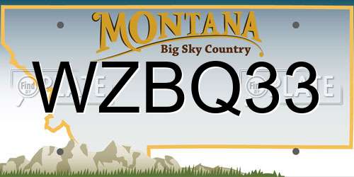 WZBQ33 Montana License Plate