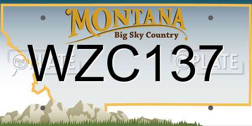 WZC137 Montana License Plate