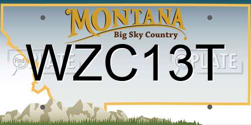 WZC13T Montana License Plate
