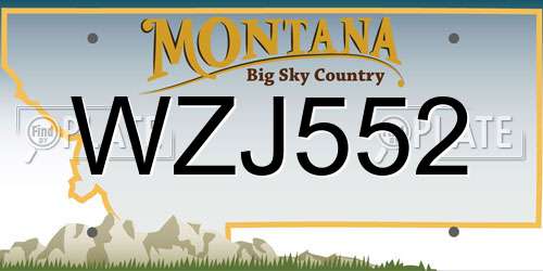WZJ552 Montana License Plate