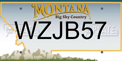 WZJB57 Montana License Plate
