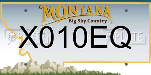 X010EQ Montana License Plate