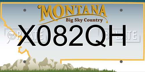 X082QH Montana License Plate