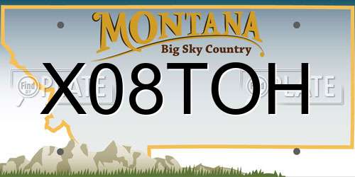 X08TOH Montana License Plate