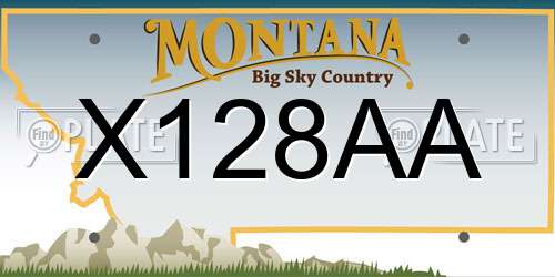 X128AA Montana License Plate