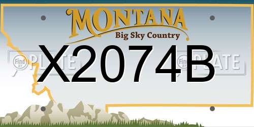 X2074B Montana License Plate