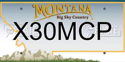 X30MCP Montana License Plate