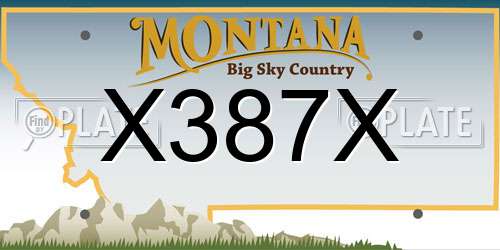 X387X Montana License Plate
