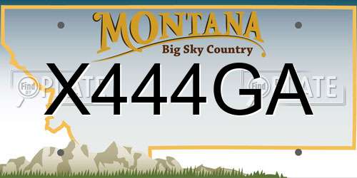 X444GA Montana License Plate