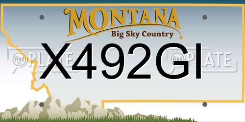 X492GI Montana License Plate