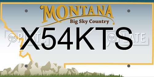 X54KTS Montana License Plate