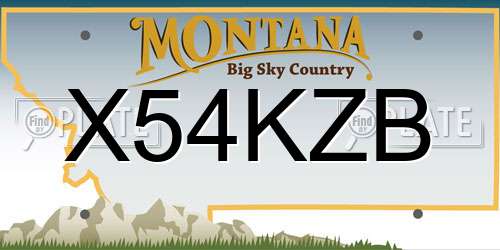 X54KZB Montana License Plate