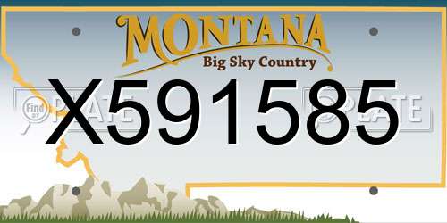 X591585 Montana License Plate