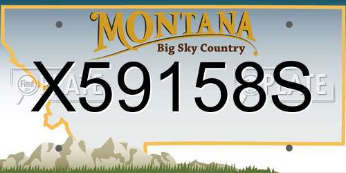 X59158S Montana License Plate