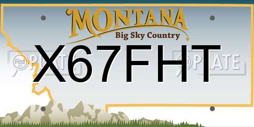 X67FHT Montana License Plate