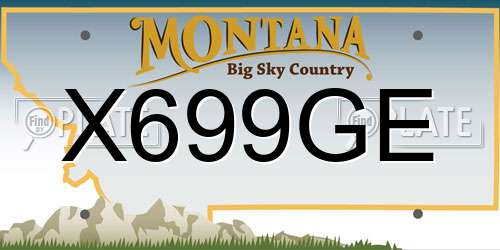 X699GE Montana License Plate