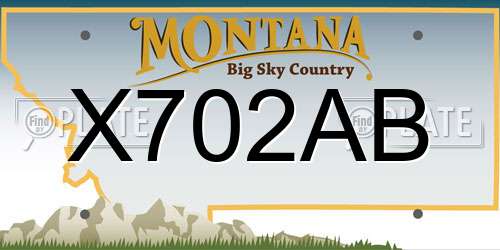 X702AB Montana License Plate