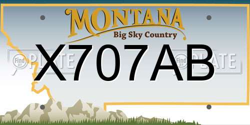 X707AB Montana License Plate