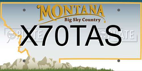 X70TAS Montana License Plate