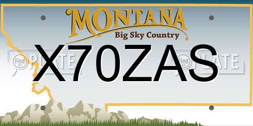 X70ZAS Montana License Plate