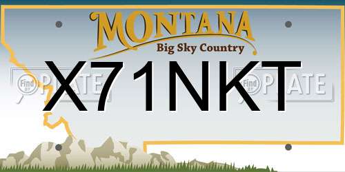 X71NKT Montana License Plate