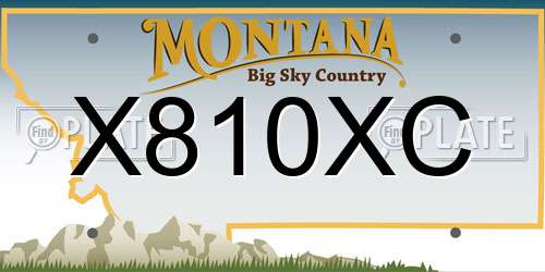X810XC Montana License Plate