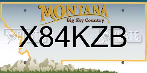 X84KZB Montana License Plate