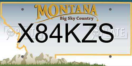 X84KZS Montana License Plate